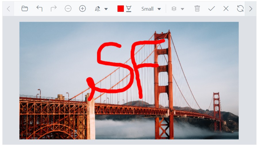 Blazor Image Editor adjusting stroke width and color