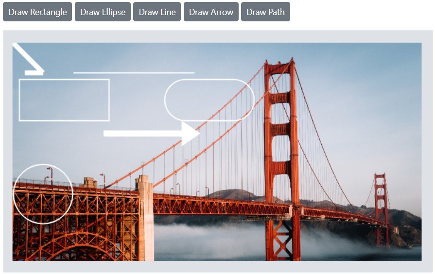 Blazor Image Editor with shape annotations