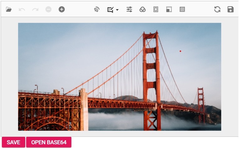 Blazor Image Editor with Opening an base 64 image