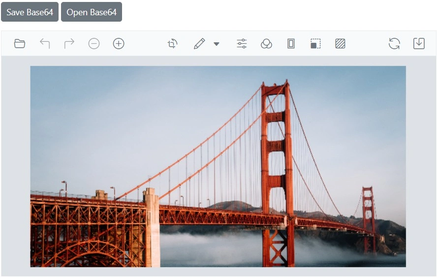 Blazor Image Editor with Opening an base 64 image