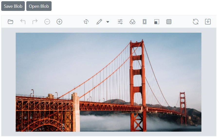 Blazor Image Editor with Opening an base 64 image