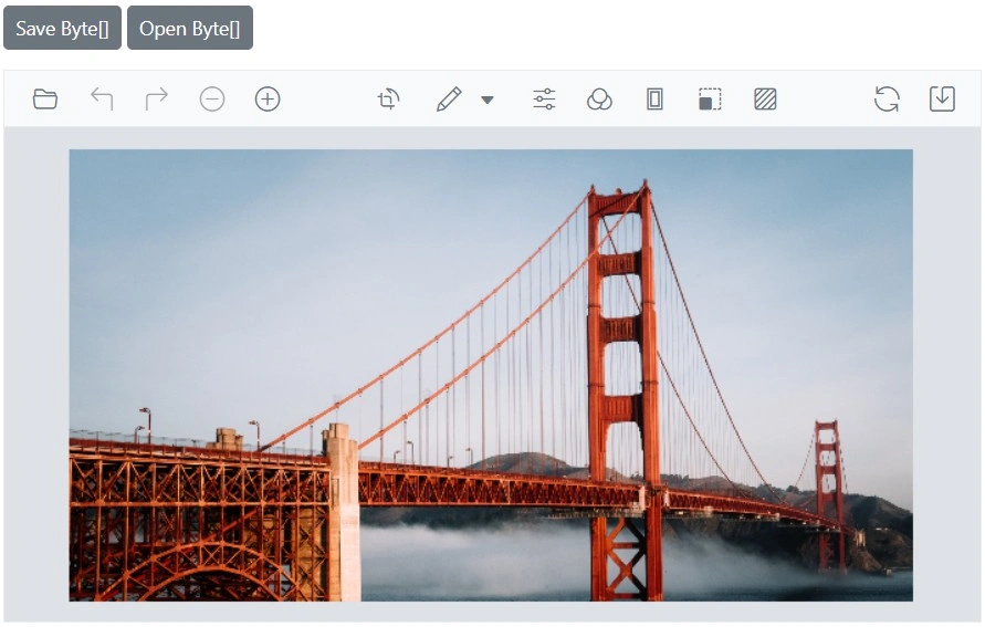 Blazor Image Editor with Byte