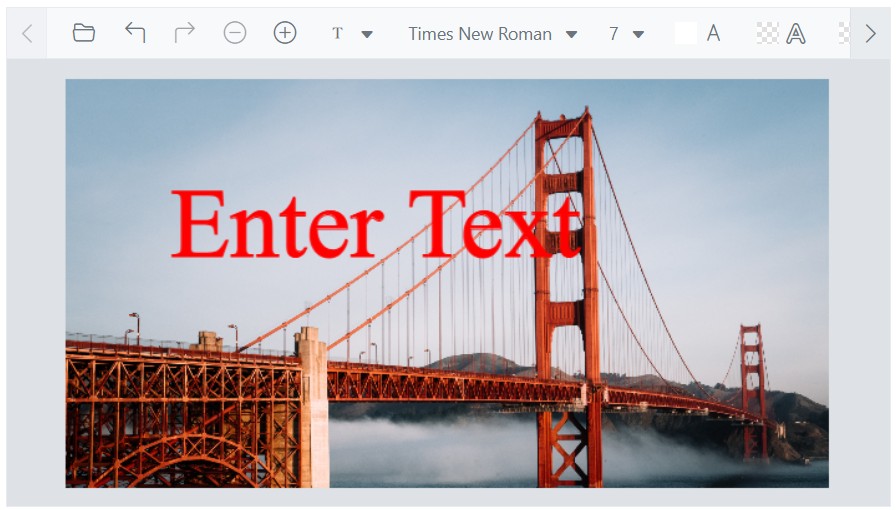 Blazor Image Editor with custom text styling