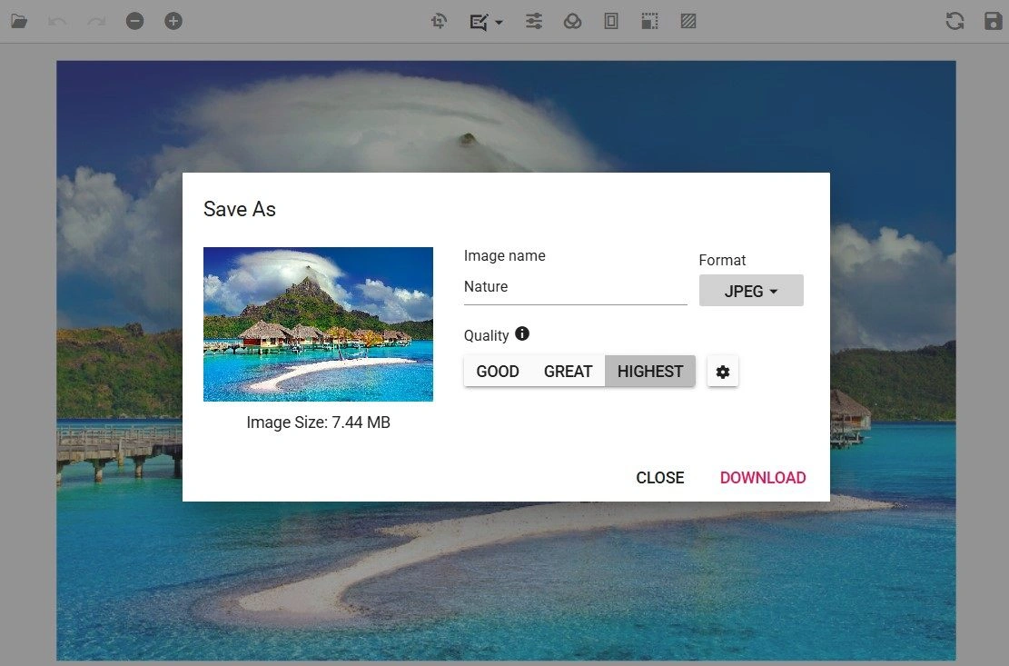 Blazor Image Editor with Export an image showcase