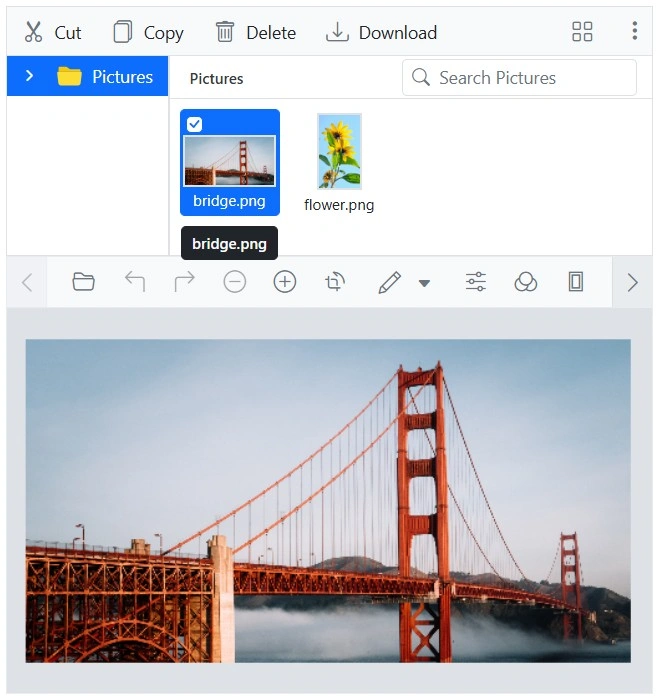 Blazor Image Editor with File uploader