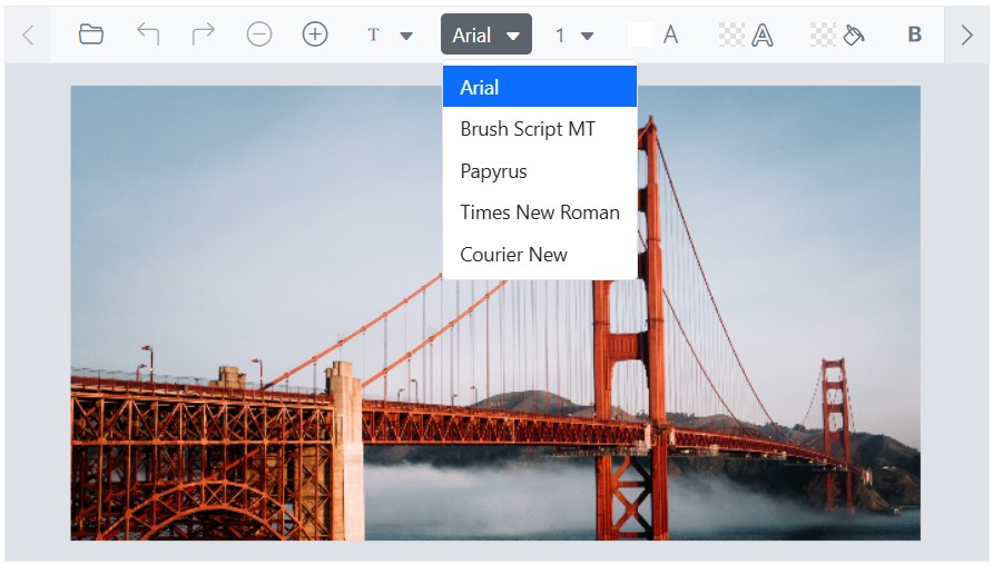 Blazor Image Editor with custom font family
