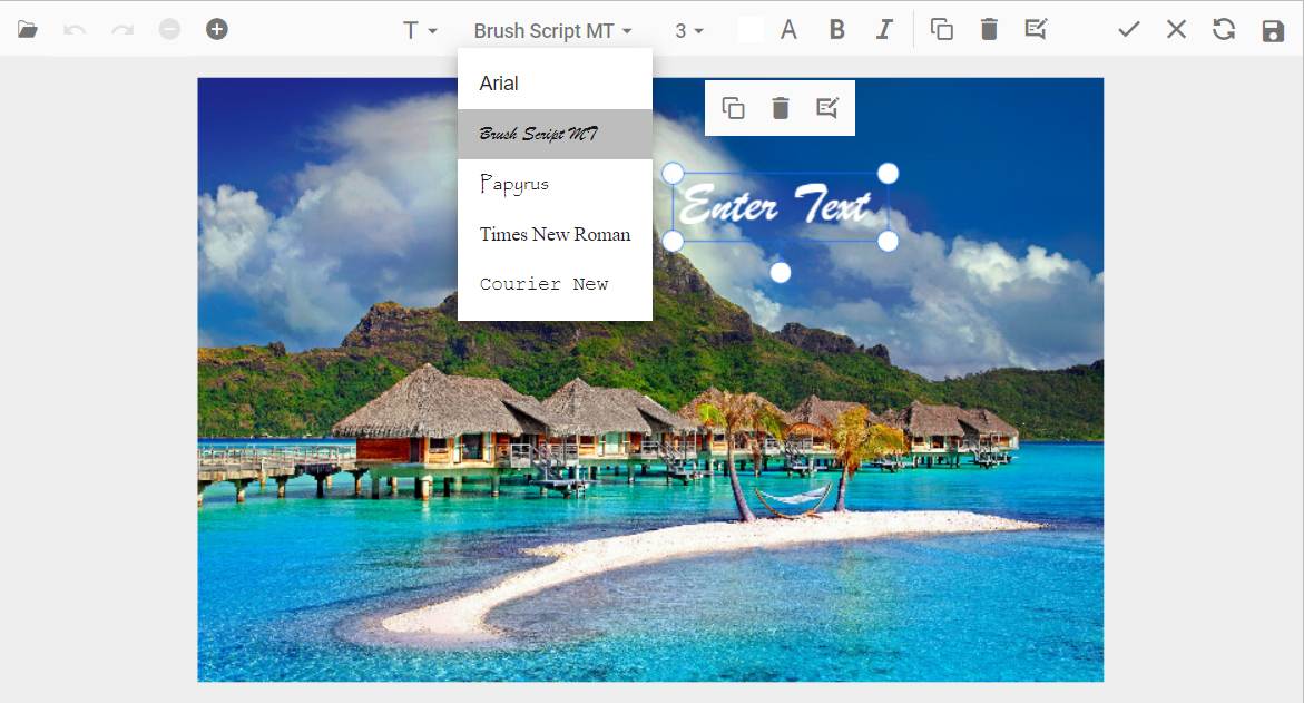 Blazor Image Editor with Custom font family in an image