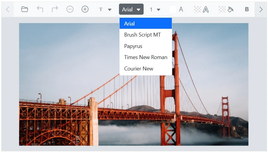 Blazor Image Editor with custom font family