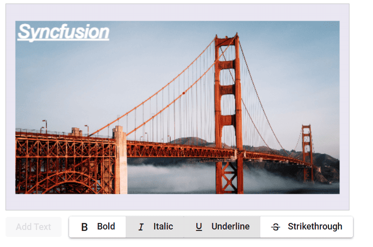 Blazor Image Editor with Draw text an image