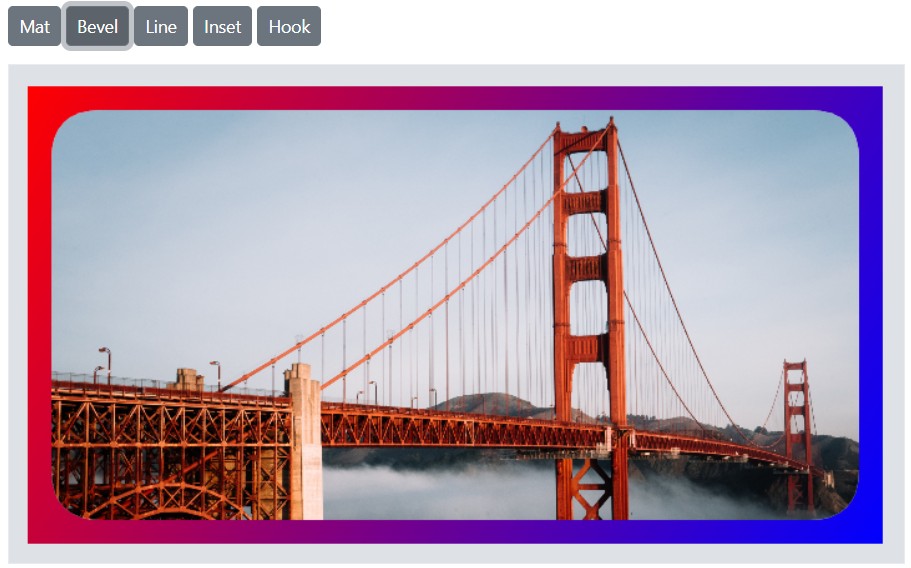 Blazor Image Editor with a frame applied