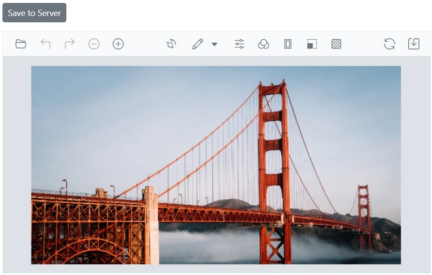Blazor Image Editor with Save to server