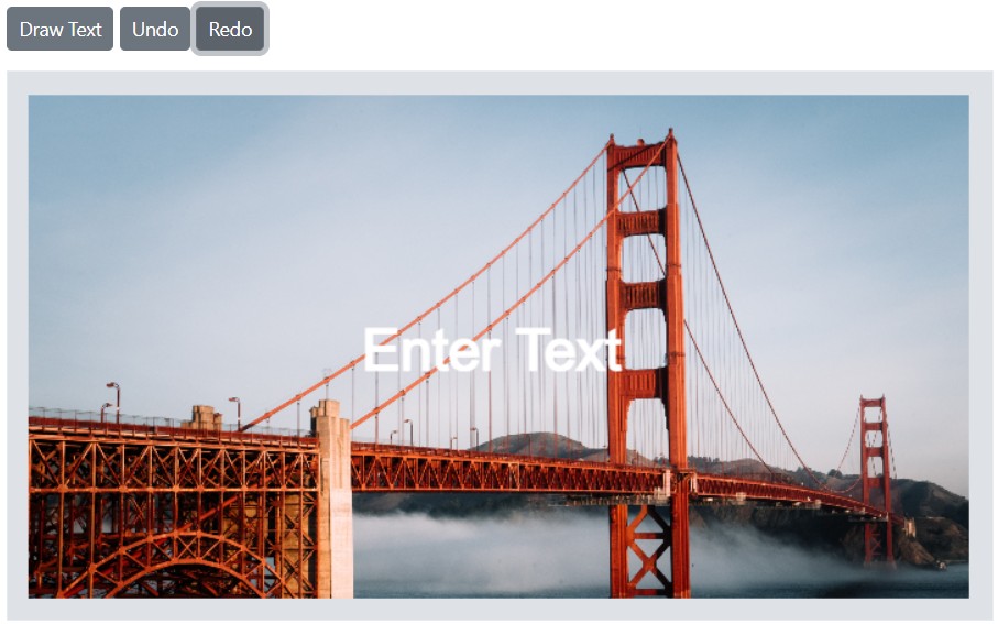 Blazor Image Editor showing undo and redo actions