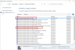 Control Panel Installation entries