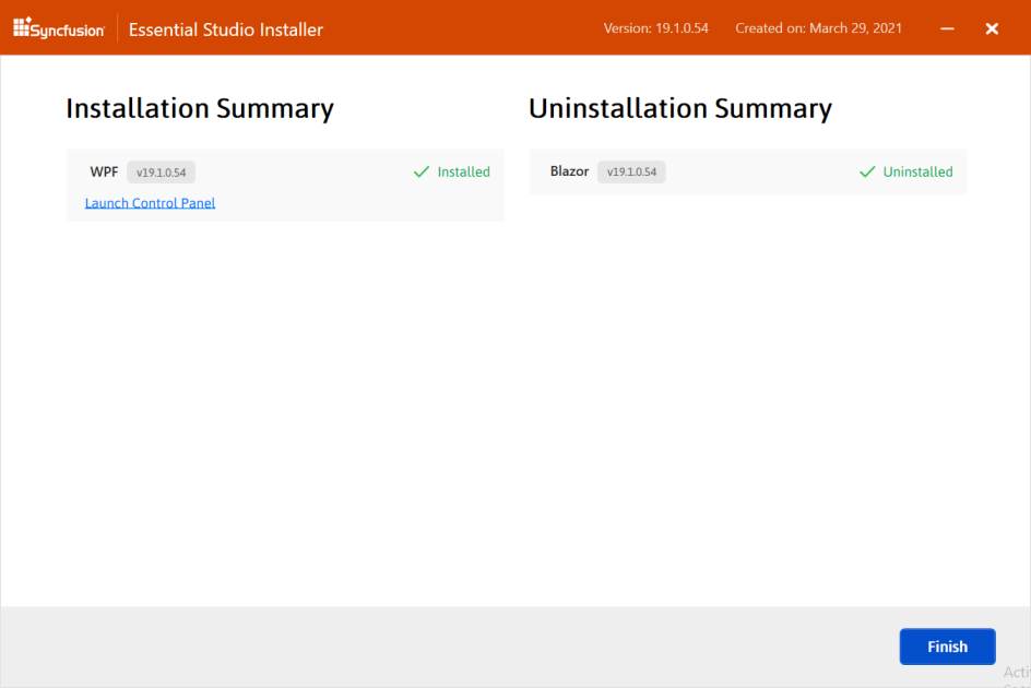 Web Installer Uninstallation Summary