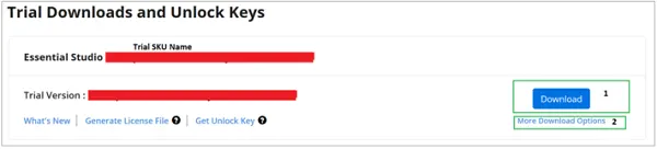 Trials and Downloads page with Download button for the Blazor Linux installer