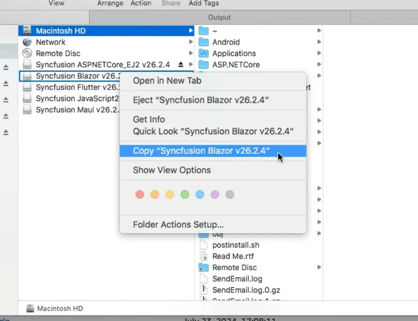 Drag the Syncfusion app to Applications