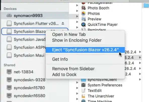 Eject the mounted DMG from Finder
