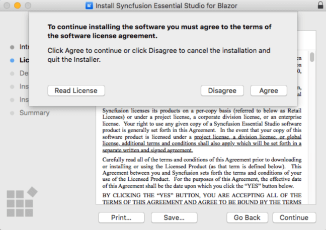 License Agreements Confirmation