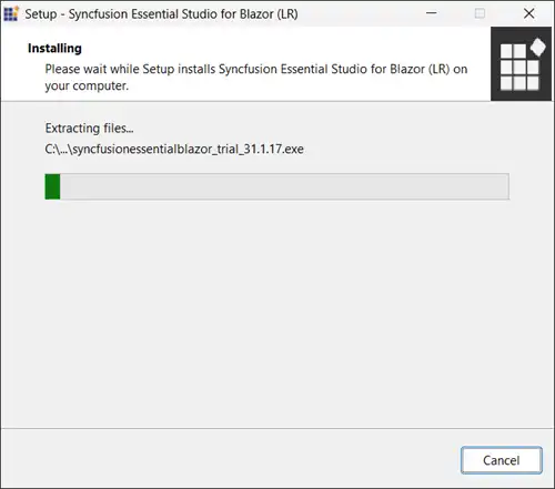 Offline installer setup extracting package