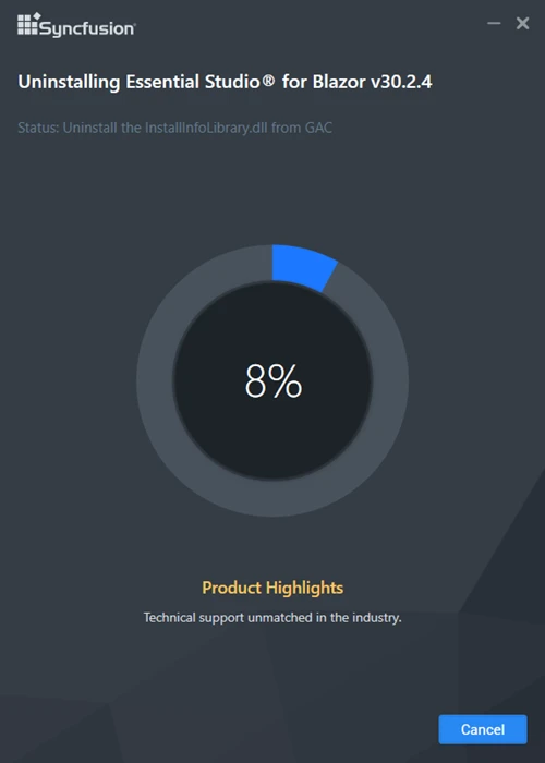 Web Offline Installer Uninstall Progress Wizard