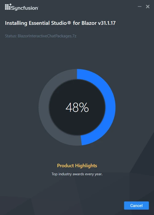 Web Offline Installer Progress Wizard