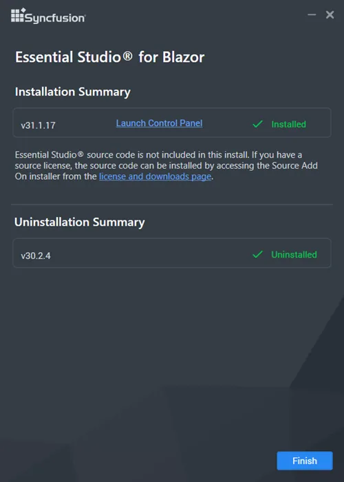 Web Offline Installer Summary Wizard