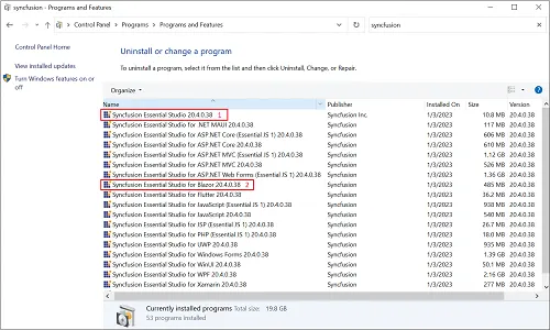Control Panel Uninstallation entries