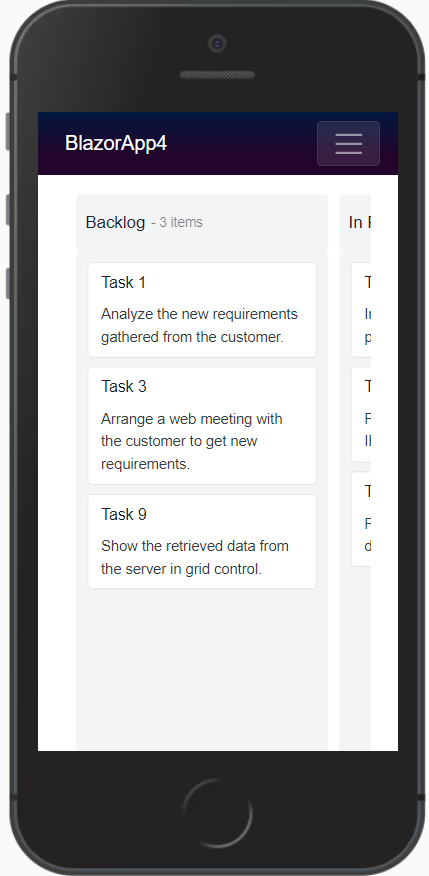 Blazor Kanban with Default Layout