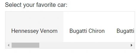 Blazor ListBox displayed horizontally with custom CSS