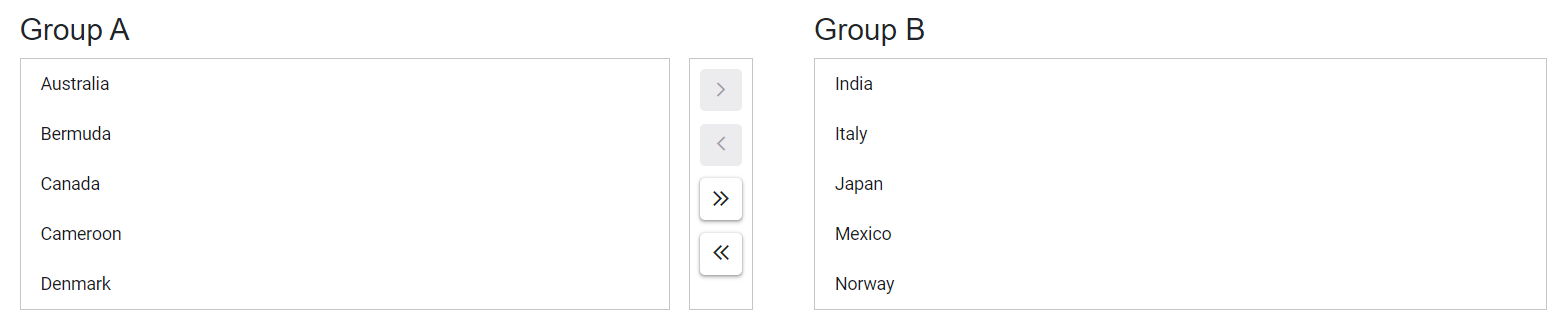 Dragging Item between Blazor dual ListBox