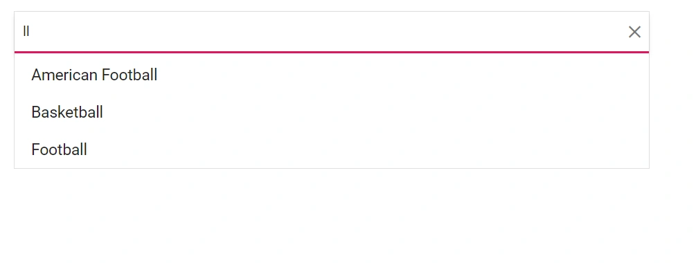 Blazor ListBox using the EndsWith filter type