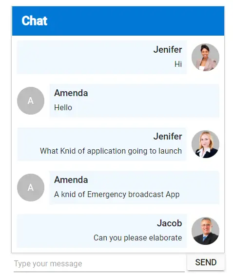 Blazor ListView with Chat Window