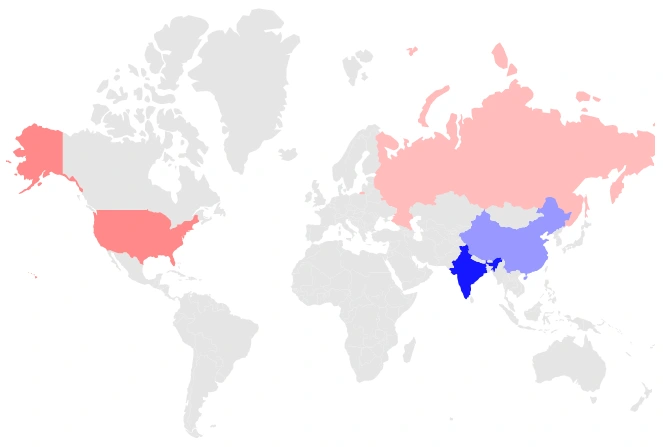 Blazor Maps with Desaturation Color Mapping