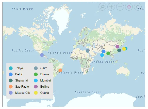 Blazor TomTom Maps with Legend