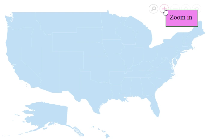 Blazor Maps with custom tooltip in zoom toolbar