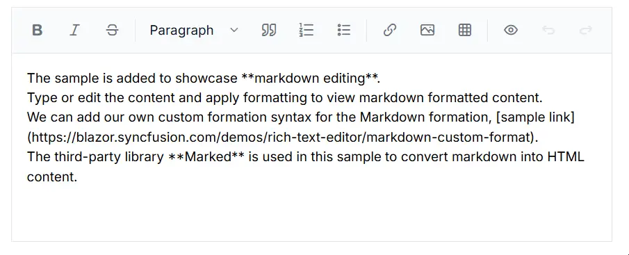 Live Markdown Preview in Blazor Editor