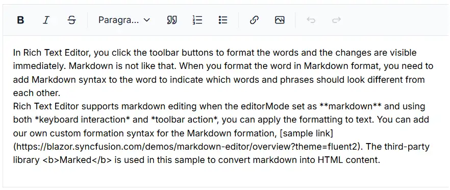Blazor Markdown Editor with Key Configuration