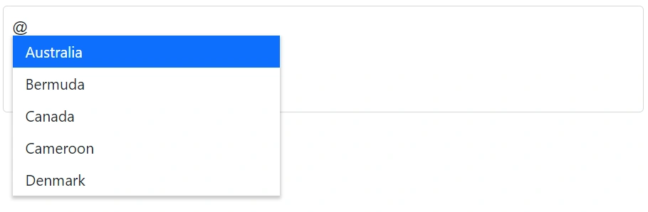 Blazor Mention with popup list