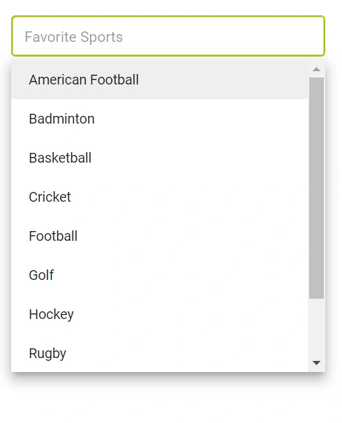 Blazor MultiSelect Dropdown outline theme focus color