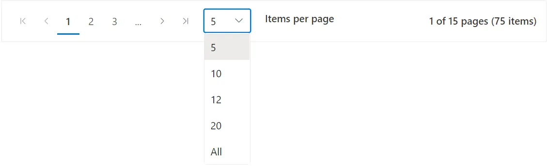Blazor Pager with Dropdown