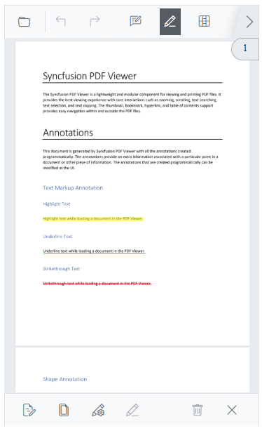 Mobile Redaction Toolbar
