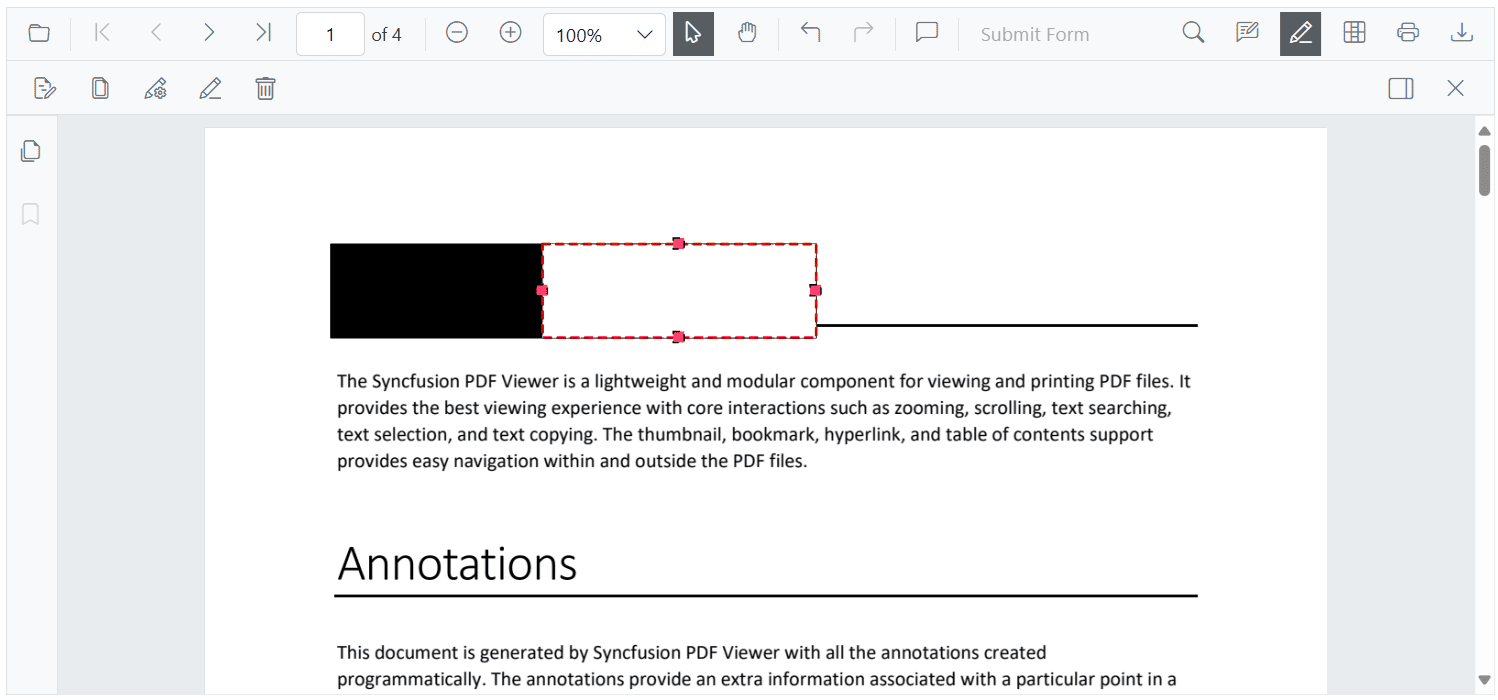 Resizing Redaction Annotation