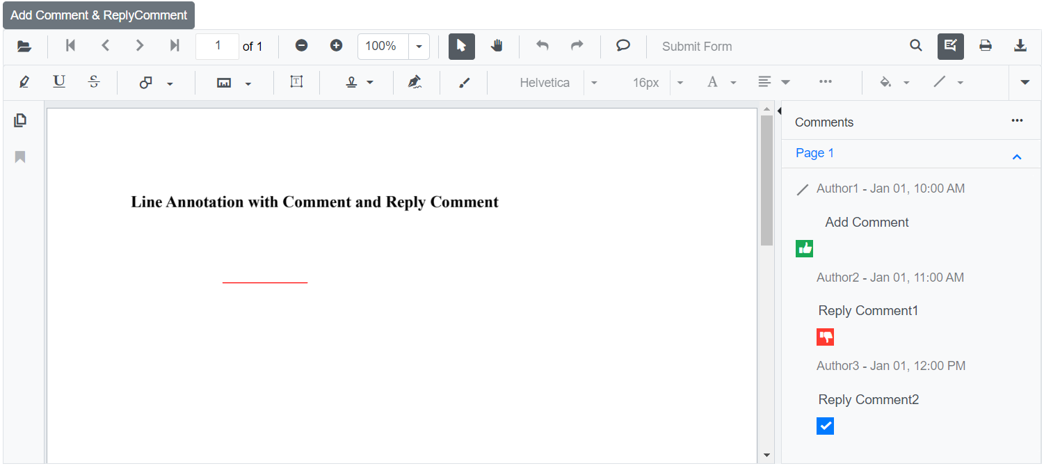Programmatically Added Comment and Reply Comment in Blazor SfPdfViewer