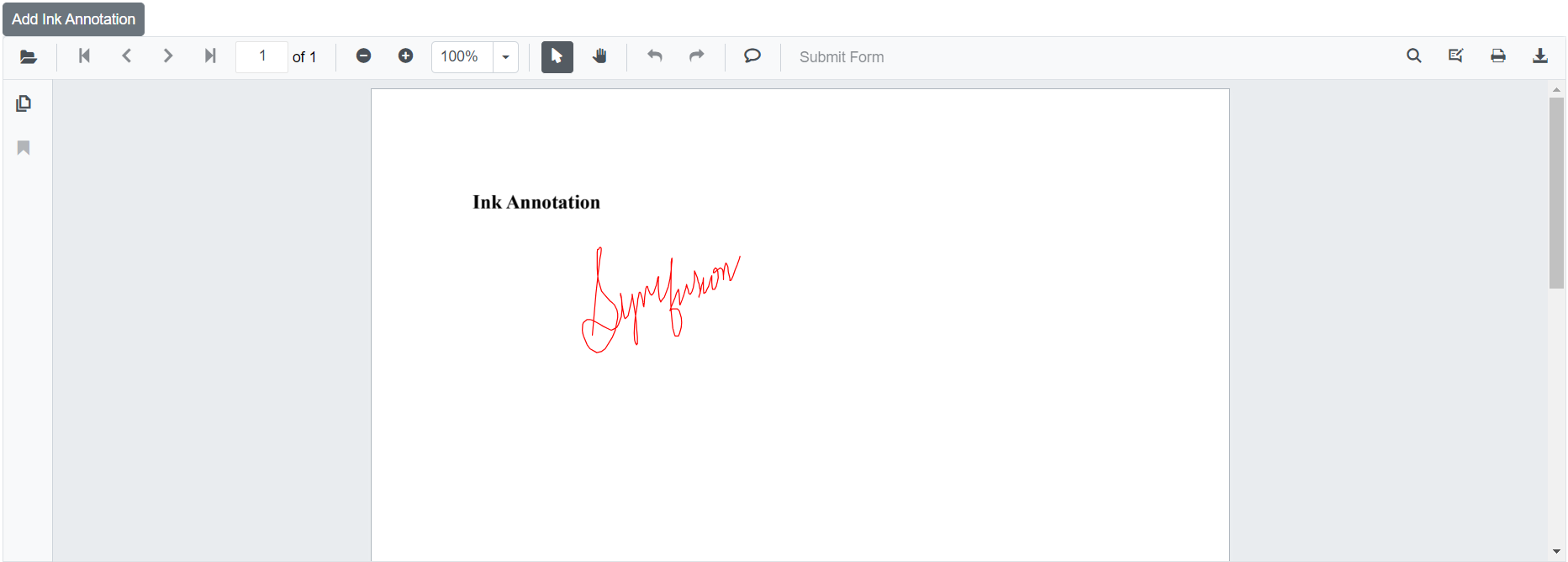 Programmatically Added Ink Annotation in Blazor SfPdfViewer