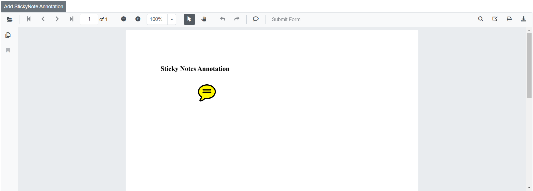 Programmatically Added Sticky Note Annotation in Blazor SfPdfViewer