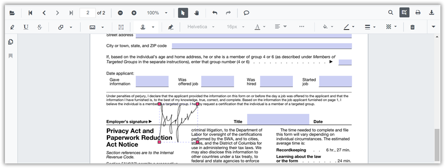 Adding Signature in Blazor SfPdfViewer