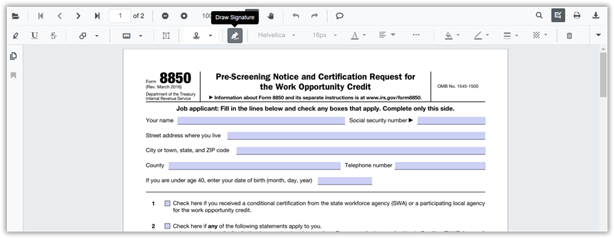 HandWritten Signature in Blazor SfPdfViewer