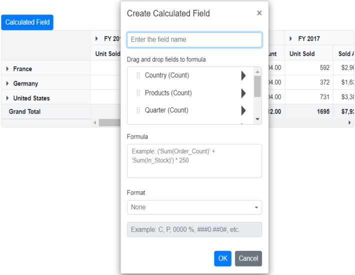 Displaying Calculated Field Button in Blazor PivotTable
