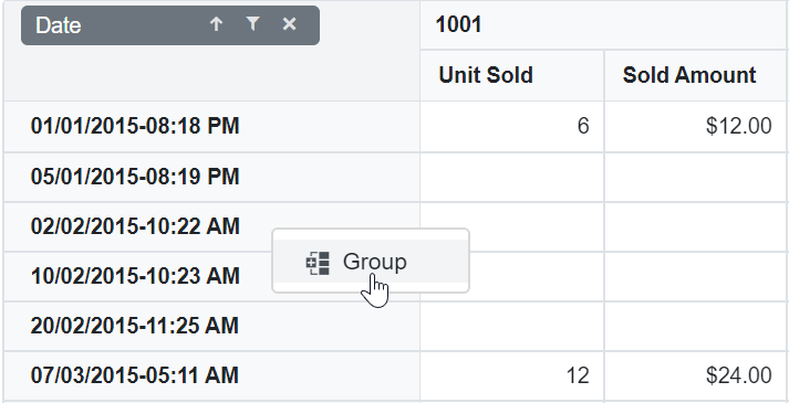 Date Grouping in Blazor PivotTable