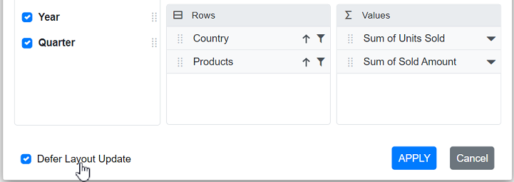 Blazor PivotTable with Defer Layout Update